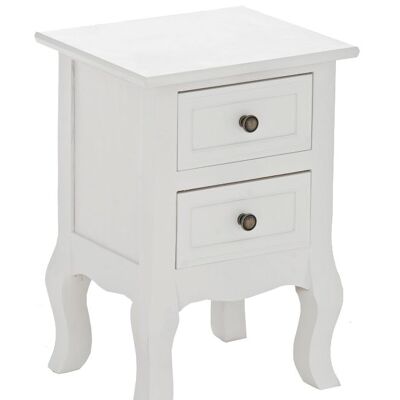 Table de chevet Aletta blanc 30x34,5x49 bois blanc bois