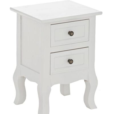 Table de chevet Aletta blanc 30x34,5x49 bois blanc bois