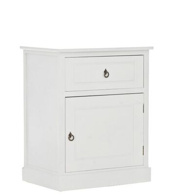 Table de chevet Kimo blanc 38x53x66 bois blanc bois
