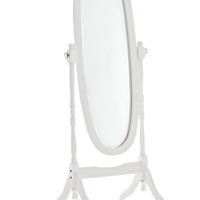 Miroir sur pied Cora ovale blanc 51x59x150 blanc Wood Wood