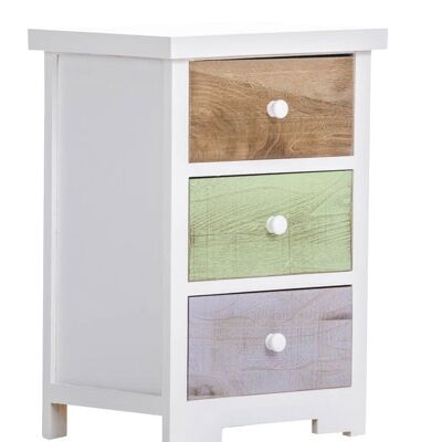 Chest of drawers Birger with 3 drawers, colorful white 28x38x53 white Wood Wood