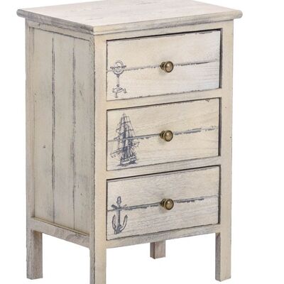 Shabby Britta blanco antiguo 28x37,5x57,5 blanco antiguo Madera Madera