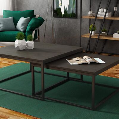 Mesa de comedor extensible Herouville roble oscuro - 130-250 x 80 cm