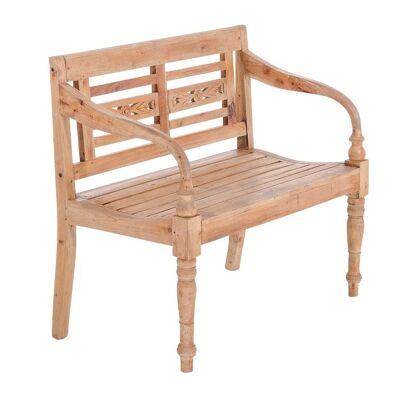 2-seater sofa mahogany natural 57x150x90 natural Wood Wood