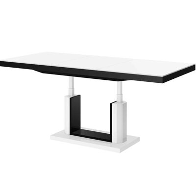 L'Aiguille Folding Coffee Table to Dining Table White High Gloss
