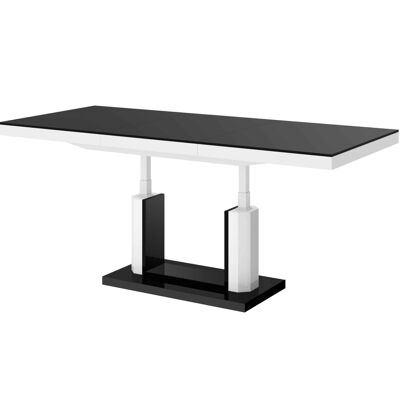 L'Aiguille Folding Coffee Table to Dining Table Black High Gloss