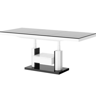 Breuchotte Folding Coffee Table to Dining Table Black High Gloss