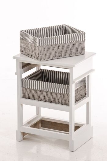 Étagère meuble 2 paniers blanc 28x38x52 bois blanc bois 4