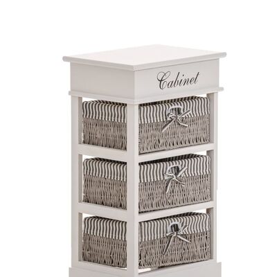 Shelf cabinet 3 baskets white 28x38x69 white Wood Wood