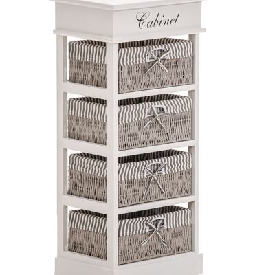 Shelf cabinet 4 baskets white 28x38x white Wood Wood