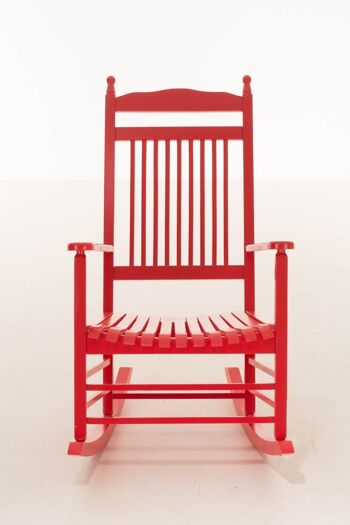 Chaise à bascule Marissa rouge 82x66x112 bois rouge 2