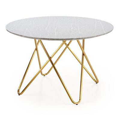 Mesa de centro plegable L'Aiguille, mesa de comedor blanca de alto brillo - Blanco de alto brillo y negro de alto brillo