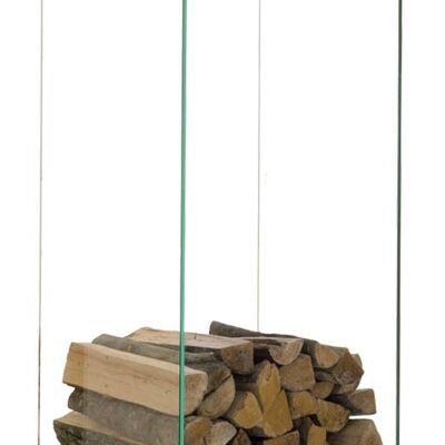 Firewood holder Dacio clear glass 35x40x150 stainless steel 35x40x150 stainless steel Glass metal