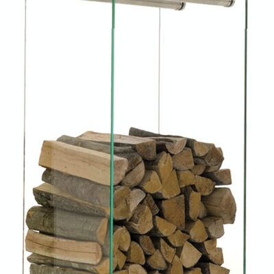 Firewood holder Dacio clear glass 35x60x80 stainless steel 35x60x80 stainless steel Glass metal