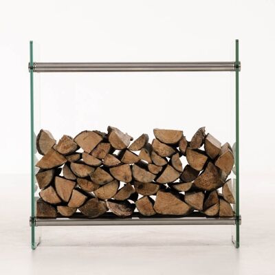Firewood holder Dacio clear glass 35x80x100 stainless steel 35x80x100 stainless steel Glass metal