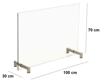 Pare-étincelles Lauri 100x70 Verre clair 30x100x50 Verre clair Verre Inox