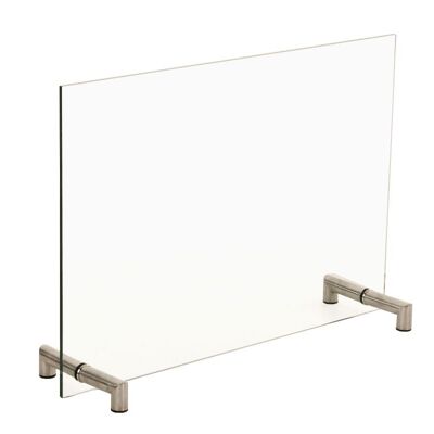 Spark screen Lauri 100x50 Clear glass 30x100x50 Clear glass Glass stainless steel
