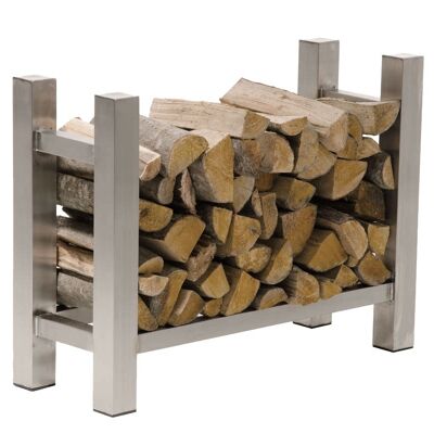 Firewood holder Medya square 30x100x60 stainless steel 30x100x60 stainless steel metal stainless steel