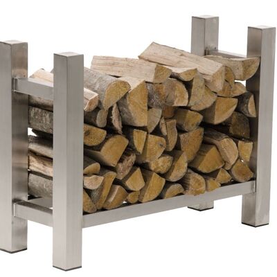 Firewood stand Medya square 30x80x60 stainless steel 30x80x60 stainless steel metal stainless steel