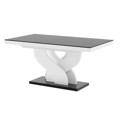 Table à manger extensible Damblainville noire brillante