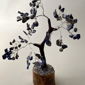 Arbre de pierres précieuses, 100 perles, 18 cm, Lapis Lazuli 4