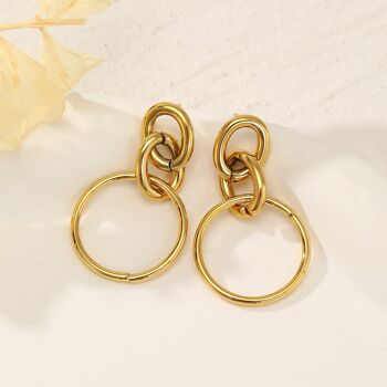 Boucles d'oreilles triple anneaux 3