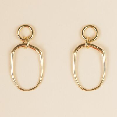 Oval golden earrings