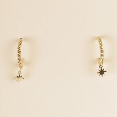 Golden earrings with star