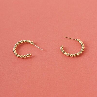 Braided golden hoop earrings