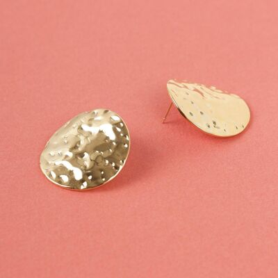 Gold plated round earrings