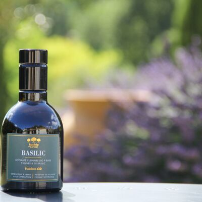 Bottiglia di olio d'oliva al basilico da 25 cl - Francia / Aromatizzato