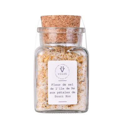 Fleur de sel with organic marigold petals