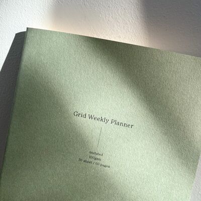 Cuaderno planificador semanal Grid / Serie Vita-Verde pálido