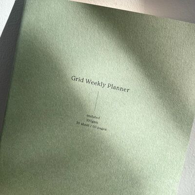 Carnet de planificateur hebdomadaire Grid / Série Vita - Vert pâle