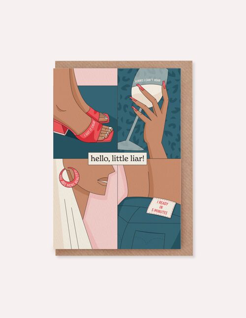 Greeting Card for Best Friends / Hello Little Liar 02