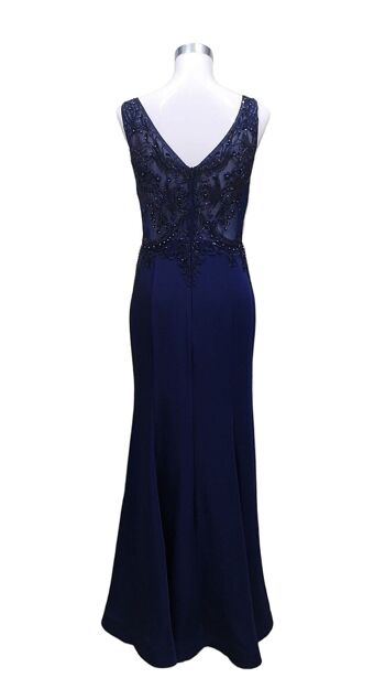 Robe longue de cérémonie bleu marine 4