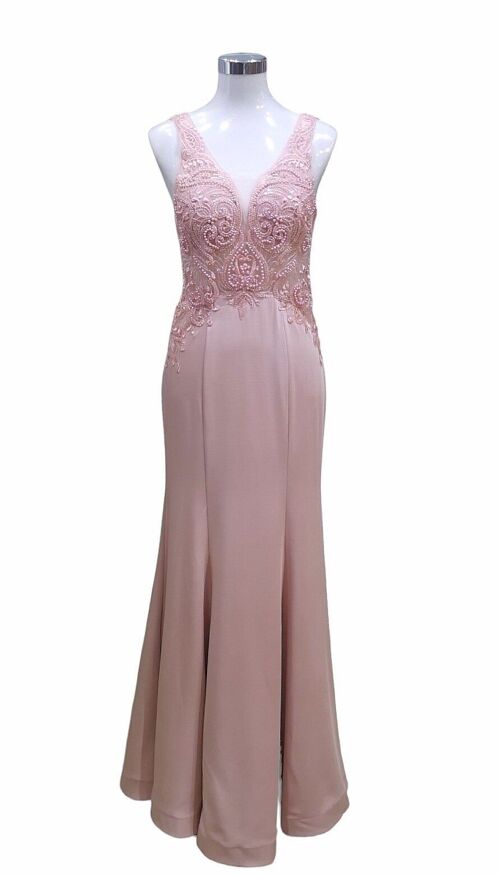 Robe longue de cérémonie rose