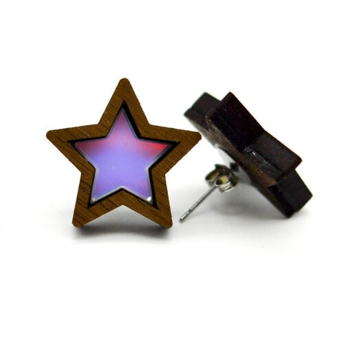 Iridescent Star Stud Earrings