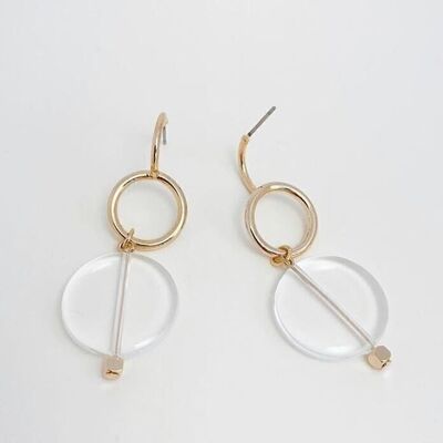 Acrylic Transparent Pebble Dormeuse Earrings