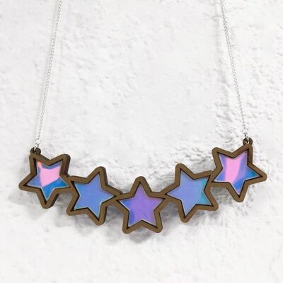 Fünf schillernde Sterne Lätzchen Halskette