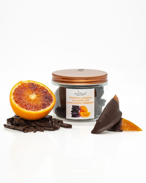 Scorze di Arancio Glassate al Cioccolato Fondente