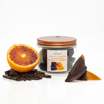 Cáscara de naranja glaseada con chocolate amargo