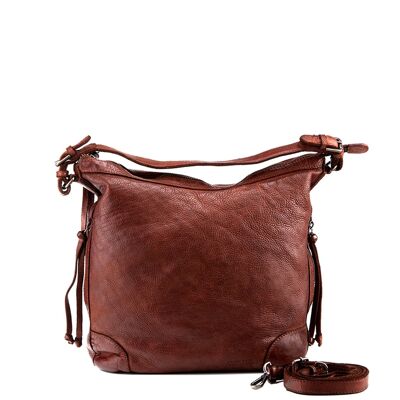 Shaula women's brown washed leather bag