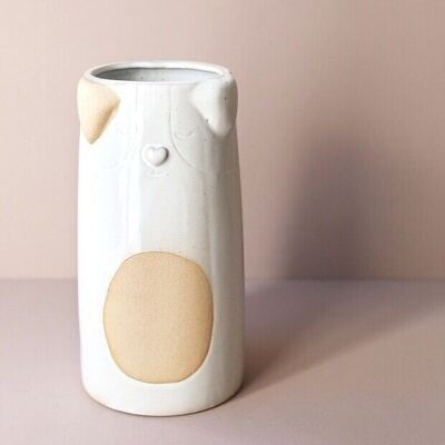 Textured Ceramic Dog Vase, H21.5cm