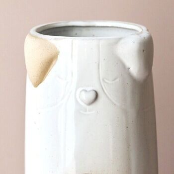 Vase chien en céramique texturée, H21,5 cm 3