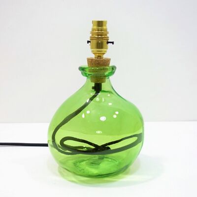24cm Simplicity Recycled Glass Lamp Apple Green