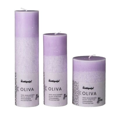 OLIVA - Bougie de table en stéarine d'olive, violet