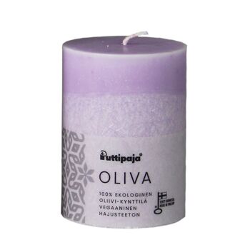 OLIVA - Bougie de table en stéarine d'olive, violet 2