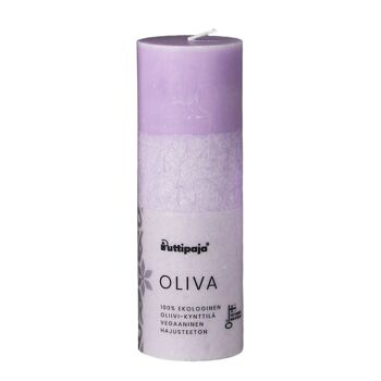 OLIVA - Bougie de table en stéarine d'olive, violet 3