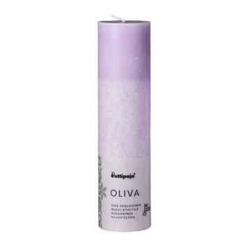 OLIVA - Bougie de table en stéarine d'olive, violet 4